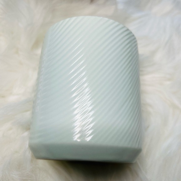 Starbucks Pearlescent Ceramic Short Tumbler Mint Green Ribbed Cup 8oz New 2023 - Picture 13 of 16